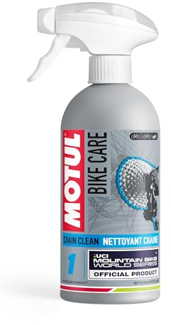 Motul Offroad-Fahrrad-Kettenreiniger, Lösungsmittelfreier Entfetter, Schützt und bereitet auf die Schmierung vor, Geeignet für alle Fahrradketten, VOC-frei, Bike Care Chain Clean Off Road, 500 ml
