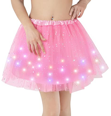 Tüllrock Damen LED Tütü Erwachsene Tutu für Party Ballett Tanzen Halloween