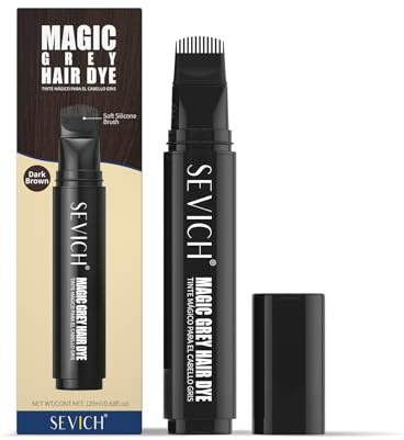 Sevich Root Cover Up Stick – Sofortige Grauhaarabdeckung, Ansatz-Ausbesserungshaarfarbe, natürlicher Concealer für Haaransatz, Wurzeln und Seiten, einfache Anwendung, Schwarz (Dunkelbraun 20ml)