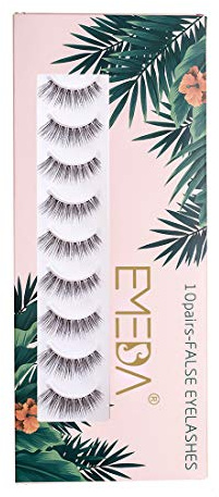 3D Falsche Wimpern 10 paare, natural fake lashes natürliche 3D kurze Wimpern handgefertigte transparente stiel künstliche Wimpern für das tägliche Make-up von EMEDA (005)