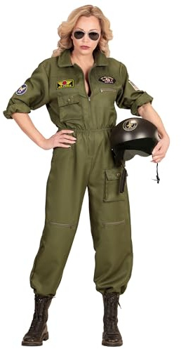 W WIDMANN MILANO Party Fashion - Kampfjetpilotin Kostüm Damen, Pilotenanzug, Overall, Uniform für Karneval & Mottoparty