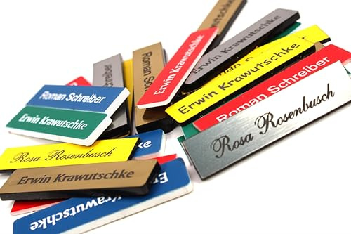 Dekolando Briefkastenschild Klingelschild 2 Stück Namensschild 5 Farben mit Name Nachname- 15mm x 60mm Selbstklebend für Briefkasten und Klingel Briefkastenschilder Namensschilder Türklingelschild