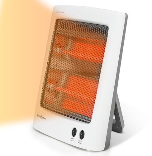 SONBION Infrarot Standheizstrahler, Heizer Heizstrahler Halogen Heizung Beheizung Infrarotheizer 2 Heizstufen für Betrieb im Schlafzimmer Büro Wohnzimmer