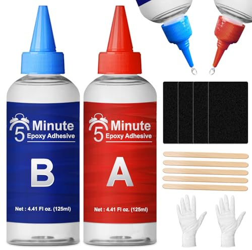 5 Minuten Epoxy Kleber 250ml, Zweikomponentenkleber Schnell Aushärtender, 2 komponenten kleber epoxidharz in Transparent, Universalkleber für jede Anwendung