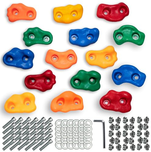 CIMOYBAI Klettergriffe Mit Haltegriffe Spielturm, Klettersteine Kinder Outdoor, Mehrfarbig Klettergriffe Kinder, Kletterwand Griffe Mit Befestigungsschrauben