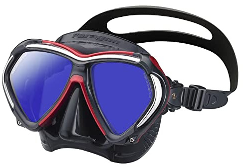 Tusa Paragon tauchmaske taucherbrille profi - Schwarz/Rot
