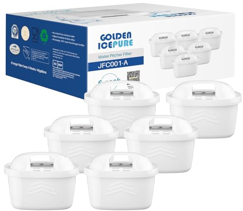 GOLDEN ICEPURE Wasserfilter Kartuschen Kompatibel mit Brita® Maxtra+® Plus Maxtra Pro® All-in-1,Wasserfilter kartuschen Ersatz für Mavea,Anna Duomax,Filtration fur Kalkentfernung,6 Stück