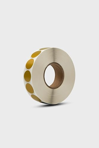 OAKWOOD Schusspflaster & Punktetiketten rund | Ø19mm – 2.000 Stück in Spenderbox | Schwarz, Weiß, Gold, Silber, Neongelb | Markierungspunkte für Sport, Büro, Kalender, Organisation (Gold)