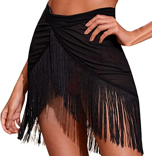 Damen Quaste Rock Mode Punk Fransen Elastischer Gürtel Frauen Strand Bikini Fransen