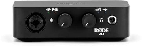 RØDE AI-1 - Studioqualität USB Audio Interface mit Neutrik™-Combo-Eingang für Musikproduktion, Streaming und Podcasting