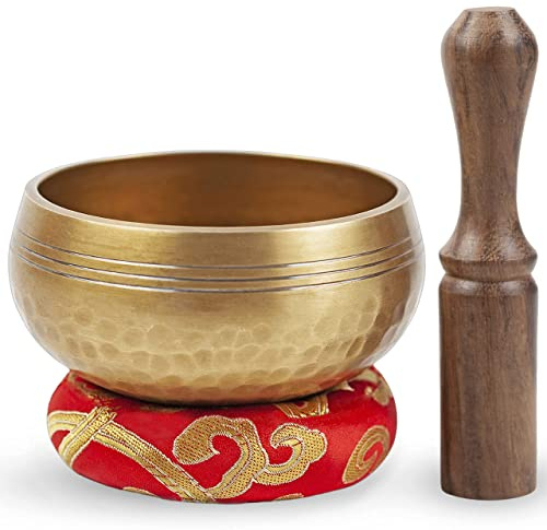 Tibetische Klangschalen Setz – Einfach zu Spielen für Anfänger – Authentische Handarbeit Heilung Meditation Yoga Klang Schüssel - Perfekt Geschenk für Frauen von Himalayan Bazaar (3.5 Zoll)