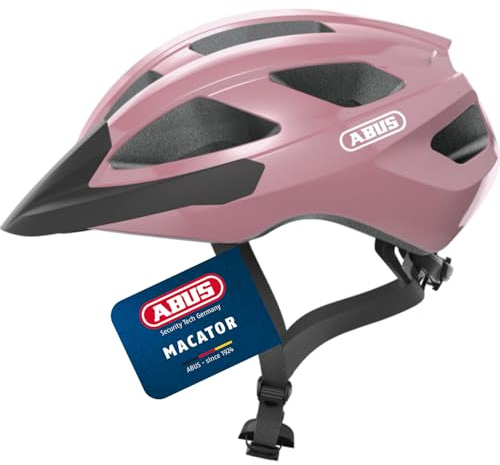 ABUS Rennradhelm Macator - sportiver Fahrradhelm für Einsteiger - auch für Zopfträger/-innen - für Damen und Herren - Rosa Glänzend, Größe L