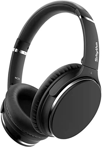 Noise Cancelling Kopfhörer Leichte,Srhythm NC25 Over Ear ANC Kopfhoerer Bluetooth Kabellos Faltbar mit Duale 40 mm HD Tieftontöner,Eingebaut Mikro,HiFi,Tiefer Bass,NFC,für Alle Geräte mit Bluetooth