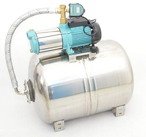 Edelstahl 100L Hauswasserwerk 6000L/h 1,3kW 5,5bar + Digitaler Trockenlaufschutz
