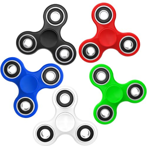 SCIONE 5er-Set Fidget Spinner für Kinder ab 3 Jahren Erwachsener – Leise & Lange Laufzeit – Bunte Finger-Spielzeuge zur Beschäftigung – Ideales Gastgeschenk für Kindergeburtstag, Mitgebsel