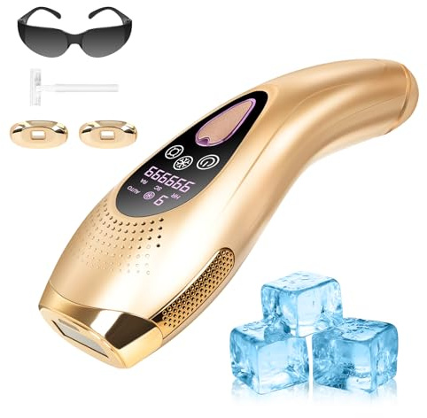 NICEWIN IPL Haarentfernungsgerät 3 in 1 mit Saphirkühlung Schmerzloser IPL Epilierer für Frauen und Männer, 999.999 Blitz, 9 Intensitäten, Haarentfernungsgerät für Frauen für Gesicht,