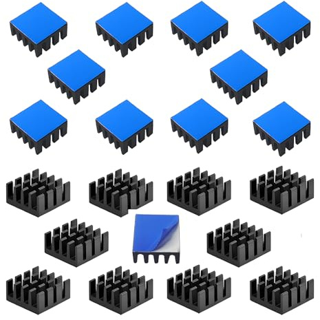 Aluminium-Kühlkörper, CTRICALVER schwarze Kühlkörper Thermo-Klebepad Kühler, für 3D-Drucker (20pcs)