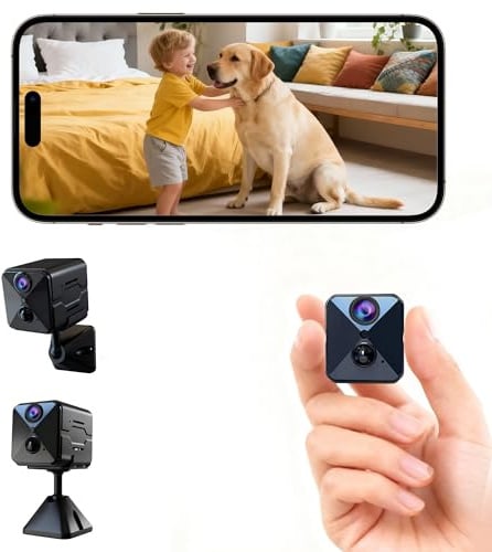 Erste 4K Mini Kamera Komplett neu Aufgewertet Überwachungskamera Innen Akku 2,4 GHz WiFi Kamera überwachung innen mit 2800mAh Akku für lange Laufzeit,Bewegungsmelder,Nachtsicht SD/Cloud-Speicher