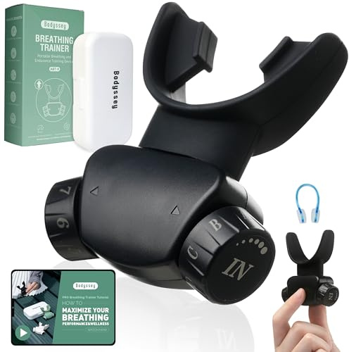 Bodyssey Einstellbarer Atemtrainer – Handliches Fitnessgerät mit Dual-Mundstücken & Individueller Widerstandseinstellung für Sport und Fitness