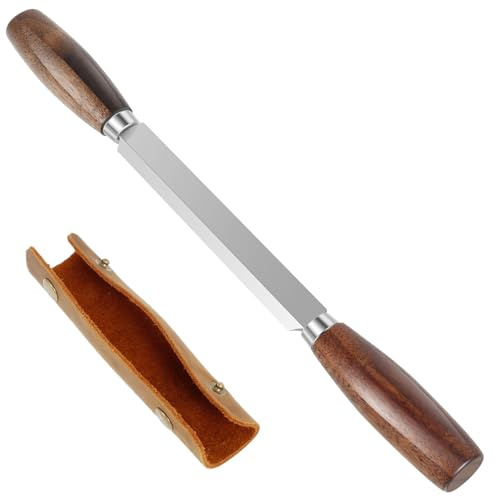 Foppla SK5 14.5cm Zugmesser mit Lederscheide gerade Rasur Holzschnitzerei Werkzeuge Holzbearbeitung Handwerkzeug Holzschnitzerei Zugmesser Holzschnitzwerkzeuge, Holzzugmesser, Holzbearbeitung(14.5cm)