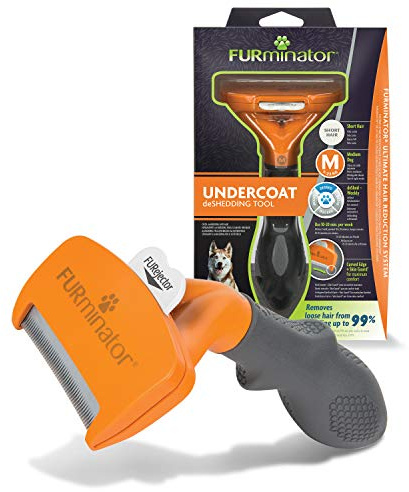FURminator deShedding-Tool Hund Größe M Kurzhaar - Hundebürste für mittelgroße Hunde zur Entfernung der Unterwolle