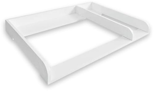 Puckdaddy® Kimi | XXL Wickelaufsatz für Hemnes Kommode u.Ä. | 108x80x10 cm | weißes MDF-Holz | Premium Wickelaufsatz inkl. Trennfach & Montagematerial zur Wandmontage | Holzstärke: 2cm