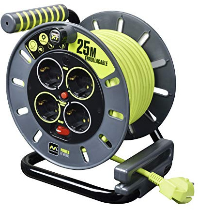 Masterplug OME25164SL-PX Rewind cord, 3000 W, 250 V, grau / Pistazien grün