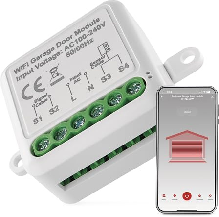 EMOS GoSmart Garagentor-Schalter-Modul mit App, Wifi Smart Switch, Unterputz WLAN Relais-Garagentoröffner, für Sprachsteuerung des Tors mit Alexa & Google Home