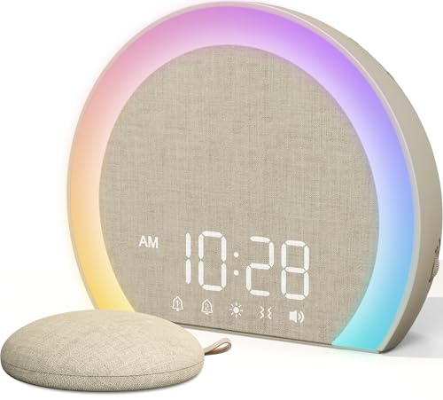 ANJANK Extra Lauter Wecker mit Kabelloser Vibration,Lichtwecker & Vibrationswecker für Tiefschläfer,Jugendliche,9-Farben Nachtlicht,Doppelalarm,8 Wecktönen,0-100% Dimmer,Digital Alarm clock für Kinder