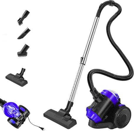 Beutelloser Staubsauger ohne Beutel,1000W Bodenstaubsauger, starke Saugleistung, langes Kabel, Fugendüse, 1000 W, Teppich,Fliesen,leistungsstarker Staubsauger mit 4m Kabel ,Automatikkabel ,1.5L