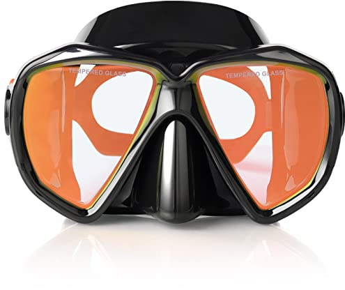 Taucherbrille für Erwachsene mit Anti-Nebel Schnorchelmaske, Schwimmmaske gehärtetem Glas und Nasenabdeckung zum Schnorcheln und Schwimmen