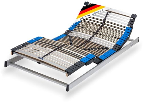 CubeSleep 7-Zonen Motor-Lattenrost Pure KF 44-Leisten 100x200cm | elektrisch verstellbar | Federung mit Härteregulierung | Made In Germany | GS Zertifiziert – geprüfte Sicherheit
