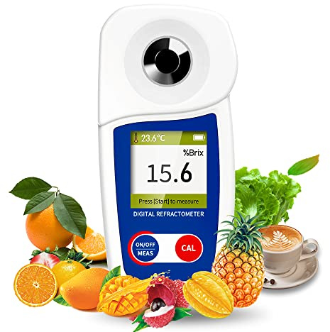 Digitales Brix-Refraktometer, Flagfront-Brix-Messgerät, Refraktometer, automatische Temperaturkompensation, Brix-Refraktometer, Bereich 0–55% ± 0,1% Präzision