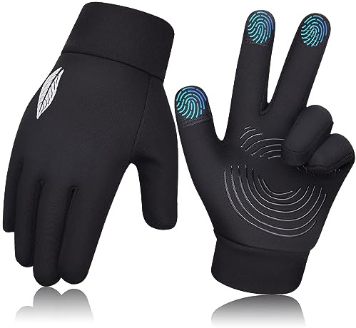 OKIDSO Kinder Winter Handschuhe FahrradHandschuhe Touchscreen - Dick Wasserdicht Winddicht Rutsch Sport Outdoor Handschuhe Warm Fleece Laufhandschuh Junge Mädch Geschenke
