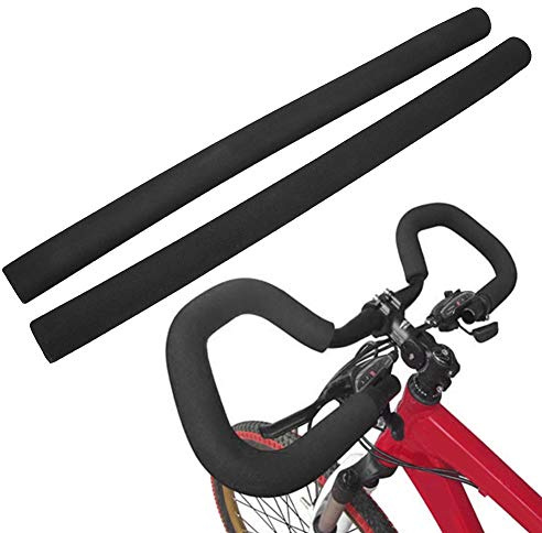 Hapivida Fahrrad Schwamm Schaumstoffschlauch, Weiche Lenkergriffabdeckung mit Stecker, Fahrradgriffe Schaumstoff Lang für Mountainbike und Rasenfahrrad und Rasenmäher Ersatzteile (1)
