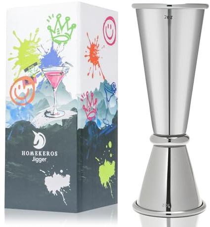 Double Cocktail Messbecher: Edelstahl Bar Measuring Cocktail Jigger 1oz/2oz(30ml&60ml) von HOMEKEROS