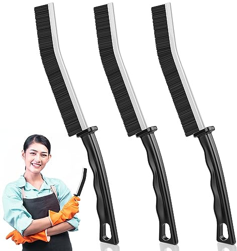 Spaltreinigungsbürste 3 Stück Hard-Bristled Crevice Cleaning Brush Reinigungsbürste für Lücken Fugenreinigungsbürste Fensterrillenbürste, Hartborsten Eckenreinigungsbürste für Badezimmer Fliesen Küche