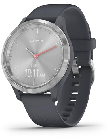 Garmin vívomove 3S Hybrid-Smartwatch Granitblau/Silber S mit OLED-Display und Fitness-Tracking