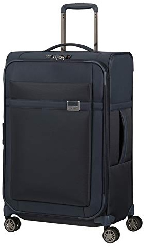 Samsonite Airea Spinner Check-in-Koffer, 67 cm | Dunkelblau, erweiterbarer Weichschalenkoffer, 67H x 43W x 26D cm, 73.5 L, 2.7 kg, mit TSA-Schloss und versenkten Doppelrollen