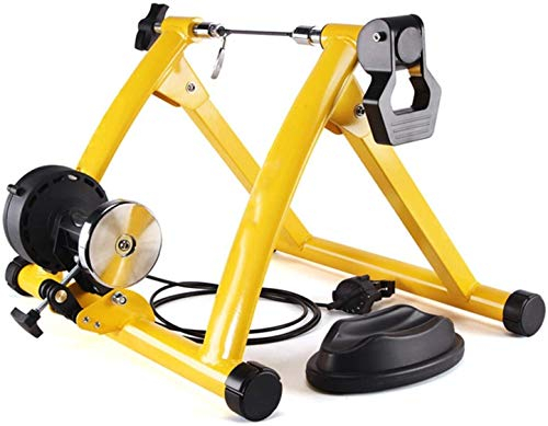 SePkus Rollentrainer für Fahrräder, Fahrradtrainer, Heimtrainer klappbar, bis 150 kg belastbar, aus Stahl, inkl. (Gelb)
