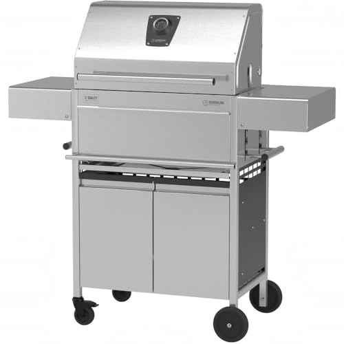 Schickling Holzkohlegrill Willy L - Deluxe Edelstahlgrill Grillwagen, Rechteckig, 100% Edelstahl, Holzkohle-Grill mit Deckel, Made in Germany - Direkt vom Hersteller