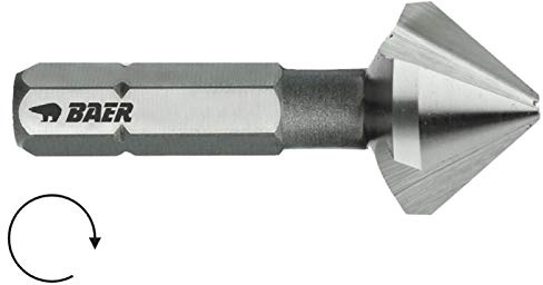 BAER HSSG 90° Bit-Kegelsenker 20,5 mm (für M 10) - für Akkuschrauber, Senkbohrer - Entgrater - Senker - Ansenker - Versenker