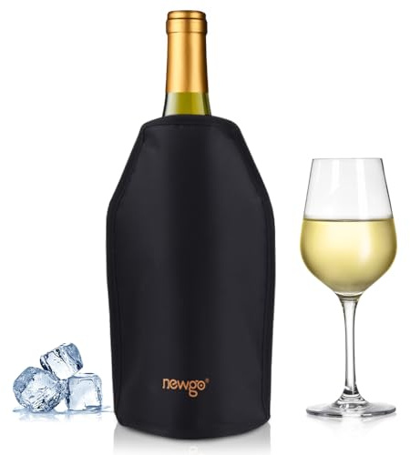 NEWGO Kühlmanschette Wein Aktiv WeinkühlerFlaschenkühler Manschette Sektflasche Weinkühler Sektkühler Hülle Manschetten für Wein, Champagner, Flaschen, Wasserabweisender Stoff(Schwarz)