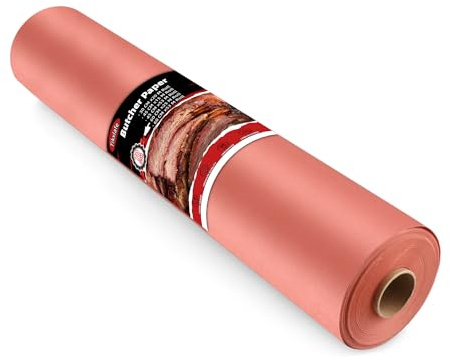 Tikxlafe Butcher Paper, Metzgerpapier 60cm x 25m, Pink BBQ Kraftpapier Rolle & Grillpapier zum Smoken und Verpacken von Fleisch für saftiges Ergebnisse