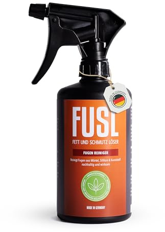 FUSL Fugenreiniger - starker Universal Fugen Reiniger & Fugenreiniger Bad für draußen und drinnen, materialschonend und mit 360° Überkopfsprühfunktion - 500ml Reiniger Made in Germany