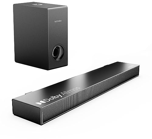 ULTIMEA Soundbar für TV Geräte mit Dolby Atmos, BassMX, 3D Surround Sound System für TV Lautsprecher Heimkino, Soundbar mit Subwoofer, 5.3 Bluetooth PC Sound Bars, 190W Spitzenleistung, Nova S50