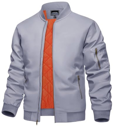 KEFITEVD Herrenjacke Winter Herren Bomberjacke Warm Lässig Übergangsjacke | Winddichte und Wasserabweisende Stepp Bomberjacke, mit Reißverschluss und Tashen, Retro Optik, Geeignet für Herbst und Winter