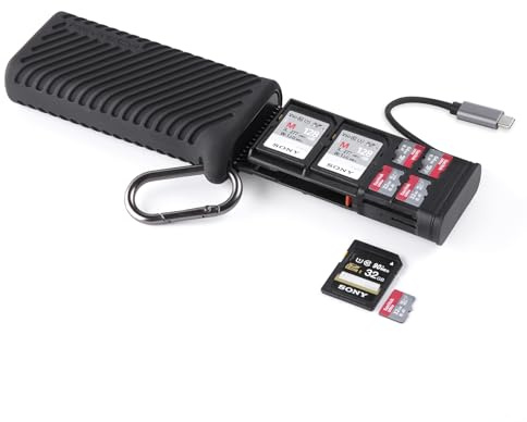 PGYTECH CreateMate SD/Micro SD Kartenleser, USBC 312MB/s High-Speed | 2-in-1 Speicherkartenlesegerät, SD/TF Kartenhalter, Plug & Play, Große Kompatibilität, Schutzniveau IP54, Schwarz
