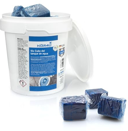 kör4u Wasserkastenwürfel – 10 blaue WC-Tabs, frisch, selbstaktive Reinigung gegen Kalk & Ablagerungen, umweltfreundlich & biologisch abbaubar