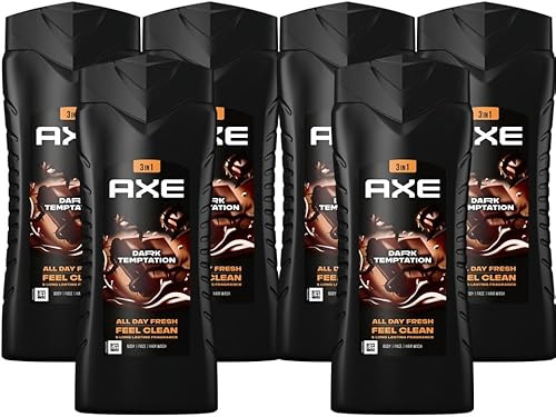 AXE 3in1 Duschgel Dark Temptation XL Shampoo 6x 400ml Showergel Men Shower Gel Herren Body Wash (im 6er Set)